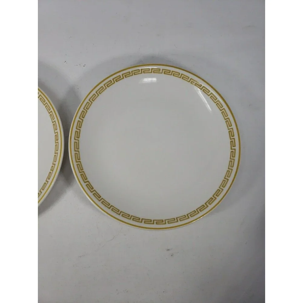 Two Homer Laughlin Best China USA Athena Empire Greek Key Dessert Plates 6.5